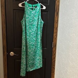 Banana Republic Green and White Floral Midi Dress